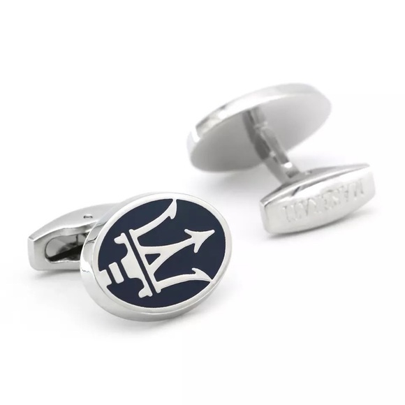 Black & Silver Maserati Logo Cufflinks - Picture 4 of 16